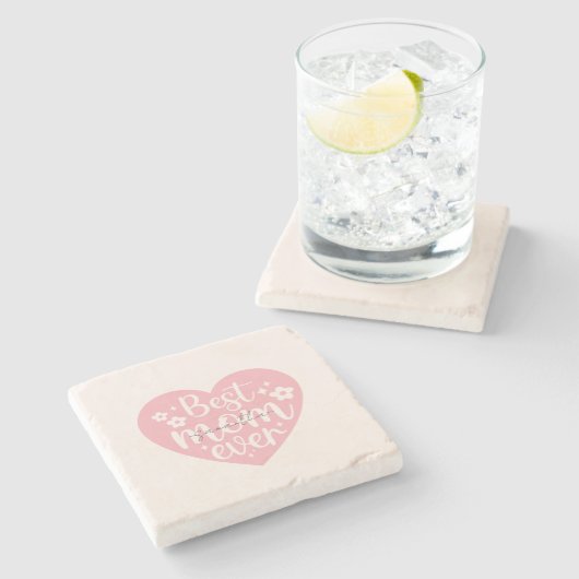 Beste Mama je Herz Steinuntersetzer (Seitenansicht)