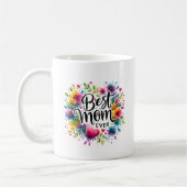 Beste Mama je Herz und Blume Kaffeetasse (Links)