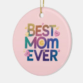Beste Mama je Herz und Blume Keramik Ornament (Links)