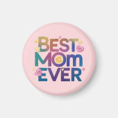 Beste Mama je Herz und Blume Magnet (Vorne)