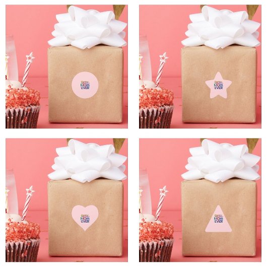 Beste Mama je Herz und Blume Runder Aufkleber