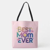 Beste Mama je Herz und Blume Tasche (Vorderseite)