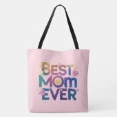 Beste Mama je Herz und Blume Tasche (Rückseite)
