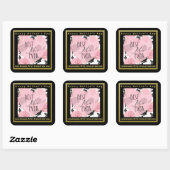 Beste Mama je Herz und Rose Quadratischer Aufkleber (Blatt)