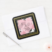 Beste Mama je Herz und Rose Quadratischer Aufkleber (Umschlag)