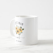 Beste Mama je | Hübsche rustikale Sonnenblumen Kaffeetasse (Vorderseite Links)
