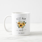 Beste Mama je | Hübsche rustikale Sonnenblumen Kaffeetasse (Links)