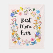 Beste Mama je Hübsche Wildblumen Boho Muttertag Fleecedecke (Vorderseite)