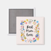 Beste Mama je Hübsche Wildblumen Boho Muttertag Magnet (Vorderseite/Rückseite)