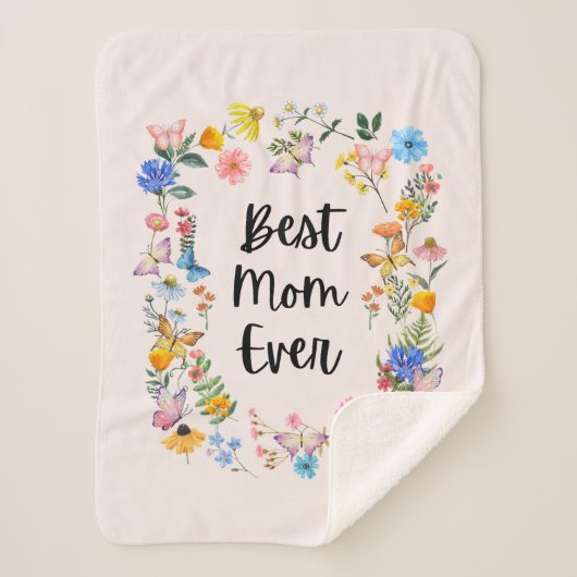 Beste Mama je Hübsche Wildblumen Boho Muttertag Sherpadecke (Vorderseite)