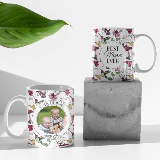 Beste Mama je Hummingbird und Hibiskus Blume Kaffeetasse