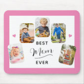 Beste Mama je Kalligraphie 5 Foto Rosa Mousepad (Vorne)
