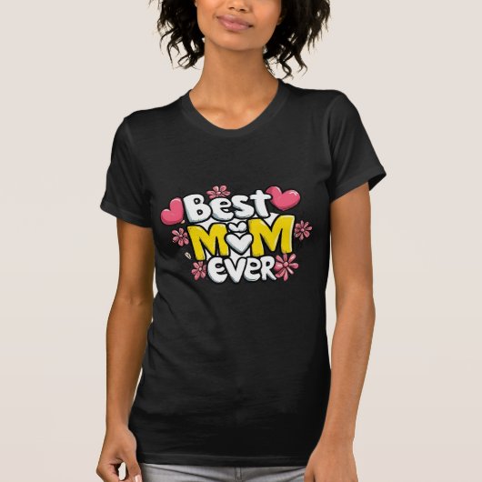 Beste Mama je - Kawaii Doodle Style mit Herz T-Shirt (Vorderseite)
