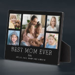 Beste Mama je Kind 5-Foto Collage kundenspezifisch Fotoplatte<br><div class="desc">Einfaches und sauberes Design lasse Ihren Fotos auf dieser Best Mama Ever Plakette. Ein großes Foto in der Mitte mit zwei kleineren Fotos auf beiden Seiten lasse Ihnen, Ihre eigenen Fotos leicht einzufügen. Best Mama Ever ist unten in einem modernen Schriftart geschrieben. Zwei Zeilen unten lasse Ihnen, Ihre Anpassung abzuschließen....</div>