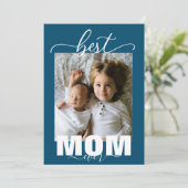 Beste MAMA je Kind Foto Muttertag Einladung (Stehend Vorderseite)