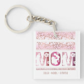 Beste Mama je Kind Namen Lila Schlüsselanhänger (Vorderseite)