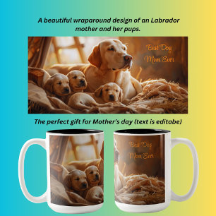 Beste Mama je Labrador und Jungtiere Zweifarbige Tasse