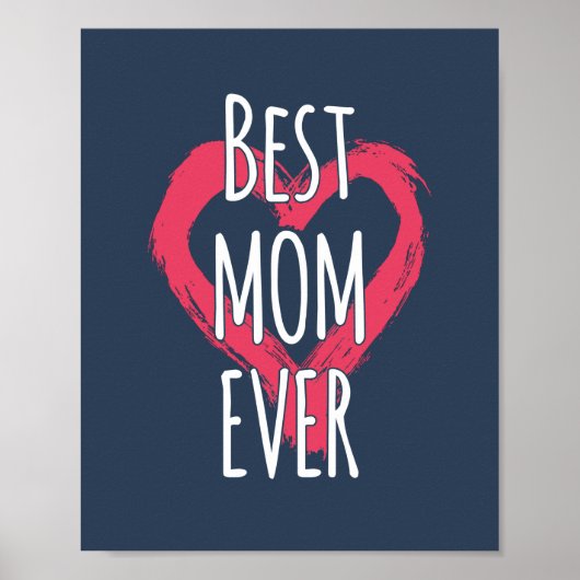 Beste Mama je Liebe Herztypografie Poster (Vorne)