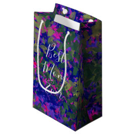 Beste Mama je Lila Blue Garden Hand bemalt Kleine Geschenktüte