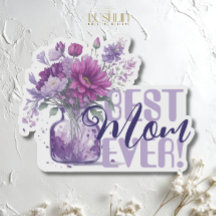 Beste Mama je! Lila Blume Vase Muttertag