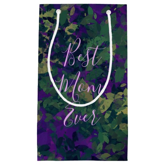 Beste Mama je Lila Garten Florals Handgemalt Kleine Geschenktüte (Vorderseite)