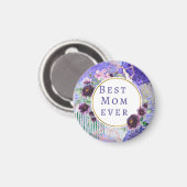 Beste Mama je lila Magnet (Vorderseite/Rückseite)