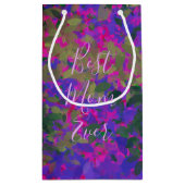 Beste Mama je Lila rosa Garten blühend gestrichen Kleine Geschenktüte (Rückseite)