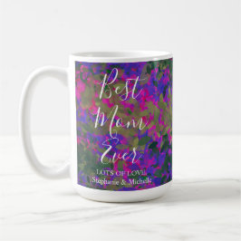 Beste Mama je Lila Rosa Grüner Garten Blumen Kaffeetasse