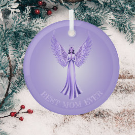 Beste Mama je | Lila und Lilac Weihnachtsgel Ornament Aus Glas