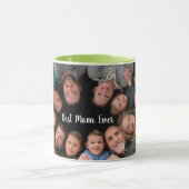 Beste Mama je Mama Foto Ihrer Mama hier Tasse (Zentrum)