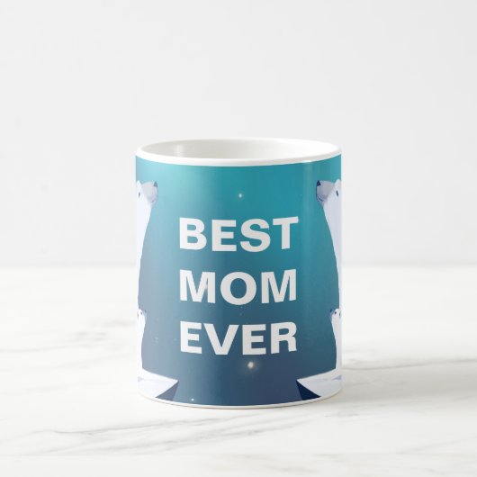 Beste Mama je Mama Polar Bear und ihr Cube Kaffeetasse (Mittel)