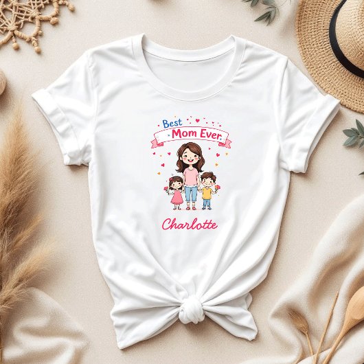 Beste Mama je Mama T-Shirt | Personalisierter Mutt