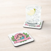 Beste Mama je, Mama und Kind, maßgeschneidert Getränkeuntersetzer (Rechte Seite)