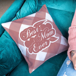 Beste Mama je Maroon Pattern Kissen