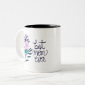 Beste Mama je mit Blume Tone Tasse (Vorderseite Links)