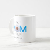 Beste Mama je mit Daisy Image Print (Blue V1) Kaffeetasse (Vorderseite Links)