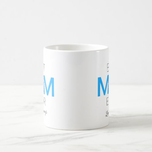 Beste Mama je mit Daisy Image Print (Blue V1) Kaffeetasse (Mittel)