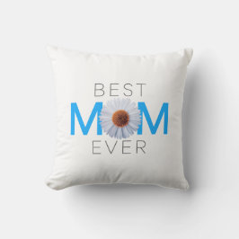 Beste Mama je mit Daisy Image Print (Blue V1) Kissen