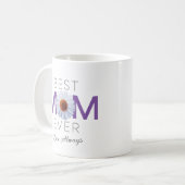 Beste Mama je mit Daisy Image Print (Lila V1) Kaffeetasse (Vorderseite Links)