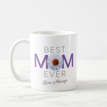 Beste Mama je mit Daisy Image Print (Lila V1)