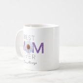 Beste Mama je mit Daisy Image Print (Lila V2) Kaffeetasse (Vorderseite Links)