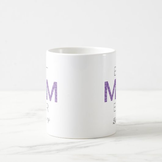 Beste Mama je mit Daisy Image Print (Lila V2) Kaffeetasse (Mittel)
