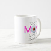 Beste Mama je mit Daisy Image Print (rosa V1) Kaffeetasse (VorderseiteRechts)