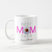 Beste Mama je mit Daisy Image Print (rosa V1) Kaffeetasse (Links)