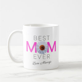 Beste Mama je mit Daisy Image Print (rosa V1) Kaffeetasse