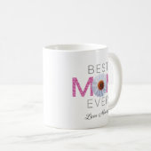 Beste Mama je mit Daisy Image Print (rosa V2) Kaffeetasse (VorderseiteRechts)