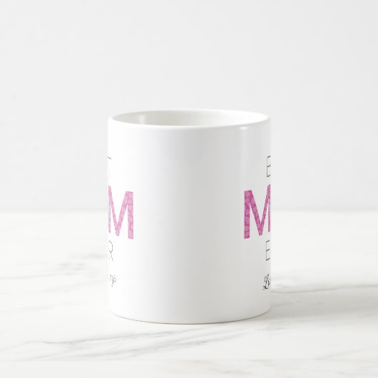 Beste Mama je mit Daisy Image Print (rosa V2) Kaffeetasse (Mittel)