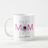 Beste Mama je mit Daisy Image Print (rosa V2) Kaffeetasse (Links)