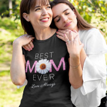 Beste Mama je mit Daisy Image Print (rosa V2)