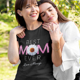 Beste Mama je mit Daisy Image Print (rosa V2) T-Shirt